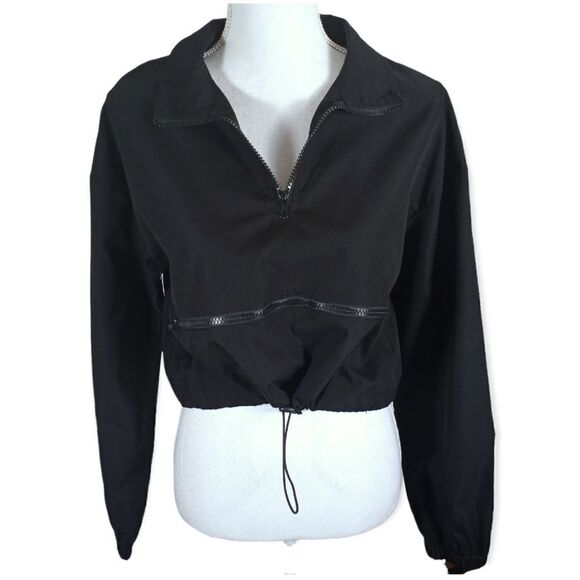SHEIN BLACK CROP JACKET SZ.8/10 L EUC - Picture 1 of 7